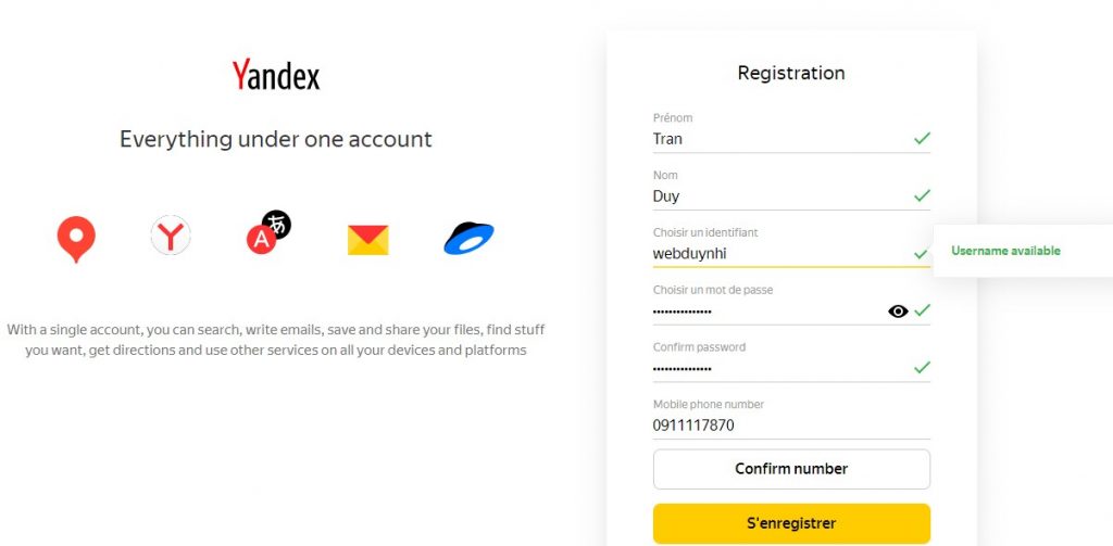 Tạo email theo tên miền riêng miễn phí với Yandex